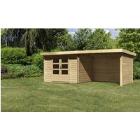 KARIBU Gartenhaus »Bastrup 3«, Holz, BxHxT: 579 x 217 x 237 cm (Außenmaße inkl. Dachüberstand) - beige | Fichte | 6,16 m² KARIBU Gartenhaus »Bastrup 3«, Holz, BxHxT: 579 x 217 x 237 cm (Außenmaße inkl. Dachüberstand) - beige | Fichte | 6,16 m²