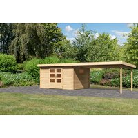 KARIBU Gartenhaus, BxT: 776 x 333 cm (Aufstellmaße), Pultdach – beige KARIBU Gartenhaus, BxT: 776 x 333 cm (Aufstellmaße), Pultdach – beige