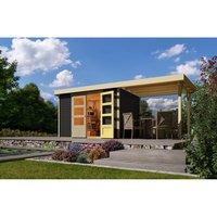 KARIBU Gartenhaus »ASKOLA 4«, Holz, BxHxT: 522 x 211 x 217 cm (Außenmaße inkl. Dachüberstand) – grau KARIBU Gartenhaus »ASKOLA 4«, Holz, BxHxT: 522 x 211 x 217 cm (Außenmaße inkl. Dachüberstand) – grau