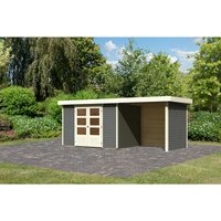 KARIBU Gartenhaus »ASKOLA 5«, Holz, BxHxT: 522 x 211 x 217 cm (Außenmaße inkl. Dachüberstand) – grau KARIBU Gartenhaus »ASKOLA 5«, Holz, BxHxT: 522 x 211 x 217 cm (Außenmaße inkl. Dachüberstand) – grau