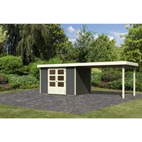 KARIBU Gartenhaus »Askola«, Holz, BxHxT: 557 x 211 x 217 cm (Außenmaße inkl. Dachüberstand) – grau KARIBU Gartenhaus »Askola«, Holz, BxHxT: 557 x 211 x 217 cm (Außenmaße inkl. Dachüberstand) – grau