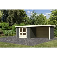 KARIBU Gartenhaus »Askola«, Holz, BxHxT: 557 x 211 x 217 cm (Außenmaße inkl. Dachüberstand) – grau KARIBU Gartenhaus »Askola«, Holz, BxHxT: 557 x 211 x 217 cm (Außenmaße inkl. Dachüberstand) – grau