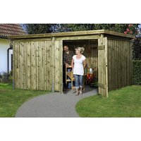 WEKA Gartenhaus »607 Variante 4«, Holz, BxT: 408 x 318 cm (Außenmaße inkl. Dachüberstand) – braun WEKA Gartenhaus »607 Variante 4«, Holz, BxT: 408 x 318 cm (Außenmaße inkl. Dachüberstand) – braun