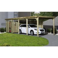 WEKA Carport »Einzelcarport weka 617 Gr. 3«, Außenmaß BxT: 294 x 784 cm, grün – braun WEKA Carport »Einzelcarport weka 617 Gr. 3«, Außenmaß BxT: 294 x 784 cm, grün – braun