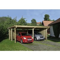 WEKA Doppelcarport »618«, Gr. 1, Flachdach, europäische Kiefer, kesseldruckimprägniert – braun WEKA Doppelcarport »618«, Gr. 1, Flachdach, europäische Kiefer, kesseldruckimprägniert – braun