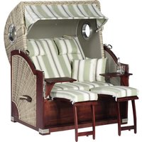 SUNNY SMART Strandkorb »Rustikal«, BxHxT: 140 x 160 x 95 cm, Dreiviertelllieger, weiß/mahagoni – weiss SUNNY SMART Strandkorb »Rustikal«, BxHxT: 140 x 160 x 95 cm, Dreiviertelllieger, weiß/mahagoni – weiss