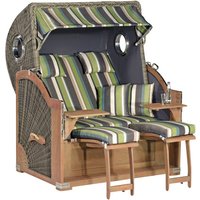 SUNNY SMART Strandkorb »Rustikal«, BxHxT: 140 x 160 x 95 cm, Dreiviertelllieger, basaltgrau/braun SUNNY SMART Strandkorb »Rustikal«, BxHxT: 140 x 160 x 95 cm, Dreiviertelllieger, basaltgrau/braun