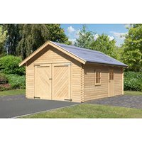 KARIBU Blockgarage »Blockbohlengarage«, Außenmaß BxT: 387 x 537 cm, natur – braun Rabatt: 16 % – 20.78 qm KARIBU Blockgarage »Blockbohlengarage«, Außenmaß BxT: 387 x 537 cm, natur – braun Rabatt: 16 % – 20.78 qm