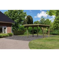 KARIBU Einzelcarport »Classic 1 Variante B inkl. einem Einfahrtsbogen«, Außenmaß BxT: 273 x 394,5 cm, natur – gruen KARIBU Einzelcarport »Classic 1 Variante B inkl. einem Einfahrtsbogen«, Außenmaß BxT: 273 x 394,5 cm, natur – gruen