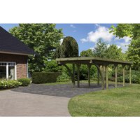 KARIBU Einzelcarport »Classic 3 Variante C inkl. zwei Einfahrtsbögen«, Außenmaß BxT: 273 x 657,5 cm, natur – gruen KARIBU Einzelcarport »Classic 3 Variante C inkl. zwei Einfahrtsbögen«, Außenmaß BxT: 273 x 657,5 cm, natur – gruen