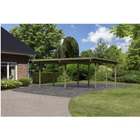 KARIBU Doppelcarport »Eco 1 Variante A«, Außenmaß BxT: 527 x 387 cm, natur – gruen KARIBU Doppelcarport »Eco 1 Variante A«, Außenmaß BxT: 527 x 387 cm, natur – gruen