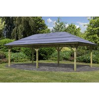 KARIBU Carport »Pavillon Carport«, Außenmaß BxT: 706,5 x 359 cm, natur – gruen KARIBU Carport »Pavillon Carport«, Außenmaß BxT: 706,5 x 359 cm, natur – gruen