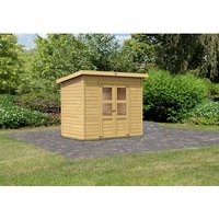 KARIBU Gartenhaus »Merseburg«, Holz, BxHxT: 265 x 219 x 244 cm (Außenmaße inkl. Dachüberstand) – beige KARIBU Gartenhaus »Merseburg«, Holz, BxHxT: 265 x 219 x 244 cm (Außenmaße inkl. Dachüberstand) – beige
