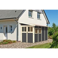 KARIBU Gartenhaus »Wandlitz«, terragrau, BxHxT: 181 x 230 x 408 cm (Außenmaße inkl. Dachüberstand) |  Holz  |  6,4 m² KARIBU Gartenhaus »Wandlitz«, terragrau, BxHxT: 181 x 230 x 408 cm (Außenmaße inkl. Dachüberstand) |  Holz  |  6,4 m²