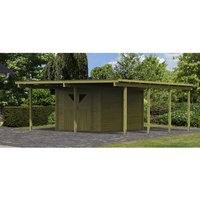 KARIBU Doppelcarport »Eco«, Außenmaß BxT: 527 x 576 cm, natur – gruen KARIBU Doppelcarport »Eco«, Außenmaß BxT: 527 x 576 cm, natur – gruen