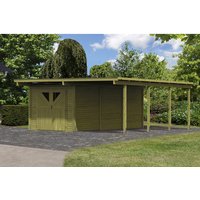 KARIBU Einzelcarport »Eco«, Außenmaß BxT: 527 x 576 cm, natur – gruen KARIBU Einzelcarport »Eco«, Außenmaß BxT: 527 x 576 cm, natur – gruen