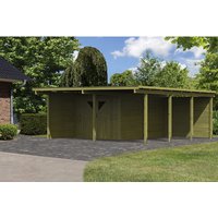 KARIBU Doppelcarport »Eco«, Außenmaß BxT: 527 x 576 cm, natur – gruen KARIBU Doppelcarport »Eco«, Außenmaß BxT: 527 x 576 cm, natur – gruen