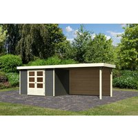 KARIBU Gartenhaus »Askola«, Holz, BxHxT: 557 x 211 x 217 cm (Außenmaße inkl. Dachüberstand) – grau KARIBU Gartenhaus »Askola«, Holz, BxHxT: 557 x 211 x 217 cm (Außenmaße inkl. Dachüberstand) – grau