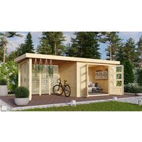KARIBU Gartenhaus »Askola«, Holz, BxHxT: 557 x 211 x 217 cm (Außenmaße inkl. Dachüberstand) – beige KARIBU Gartenhaus »Askola«, Holz, BxHxT: 557 x 211 x 217 cm (Außenmaße inkl. Dachüberstand) – beige