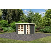 KARIBU Gartenhaus »Kerko 5«, Holz, BxHxT: 302 x 210 x 246 cm (Außenmaße inkl. Dachüberstand) – grau KARIBU Gartenhaus »Kerko 5«, Holz, BxHxT: 302 x 210 x 246 cm (Außenmaße inkl. Dachüberstand) – grau