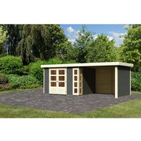 KARIBU Gartenhaus »Kerko 5«, Holz, BxHxT: 557 x 210 x 246 cm (Außenmaße inkl. Dachüberstand) – grau KARIBU Gartenhaus »Kerko 5«, Holz, BxHxT: 557 x 210 x 246 cm (Außenmaße inkl. Dachüberstand) – grau