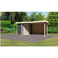 KARIBU Gartenhaus »Schwandorf«, Holz, BxHxT: 468 x 218 x 217 cm (Außenmaße inkl. Dachüberstand) – grau KARIBU Gartenhaus »Schwandorf«, Holz, BxHxT: 468 x 218 x 217 cm (Außenmaße inkl. Dachüberstand) – grau