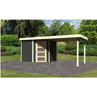 KARIBU Gartenhaus »Schwandorf«, Holz, BxHxT: 496,5 x 218 x 246 cm (Außenmaße inkl. Dachüberstand) – grau KARIBU Gartenhaus »Schwandorf«, Holz, BxHxT: 496,5 x 218 x 246 cm (Außenmaße inkl. Dachüberstand) – grau