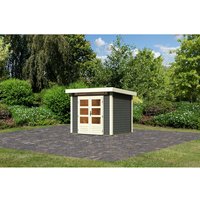 KARIBU Gartenhaus »Kandern 2«, Holz, BxHxT: 244 x 222 x 204 cm (Außenmaße inkl. Dachüberstand) – grau KARIBU Gartenhaus »Kandern 2«, Holz, BxHxT: 244 x 222 x 204 cm (Außenmaße inkl. Dachüberstand) – grau