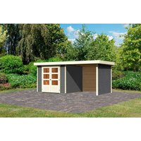 KARIBU Gartenhaus »Askola«, Holz, BxHxT: 462 x 211 x 246 cm (Außenmaße inkl. Dachüberstand) – grau KARIBU Gartenhaus »Askola«, Holz, BxHxT: 462 x 211 x 246 cm (Außenmaße inkl. Dachüberstand) – grau