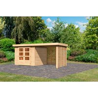 KARIBU Gartenhaus »Askola«, Holz, BxHxT: 462 x 211 x 246 cm (Außenmaße inkl. Dachüberstand) – beige KARIBU Gartenhaus »Askola«, Holz, BxHxT: 462 x 211 x 246 cm (Außenmaße inkl. Dachüberstand) – beige