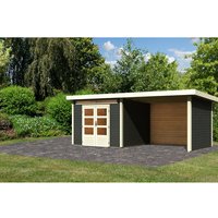 KARIBU Gartenhaus »Kandern«, Holz, BxHxT: 565 x 222 x 274 cm (Außenmaße inkl. Dachüberstand) – grau KARIBU Gartenhaus »Kandern«, Holz, BxHxT: 565 x 222 x 274 cm (Außenmaße inkl. Dachüberstand) – grau