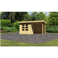KARIBU Gartenhaus »Bastrup«, Holz, BxHxT: 419 x 217 x 237 cm (Außenmaße inkl. Dachüberstand) – beige KARIBU Gartenhaus »Bastrup«, Holz, BxHxT: 419 x 217 x 237 cm (Außenmaße inkl. Dachüberstand) – beige