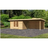 KARIBU Gartenhaus »Bastrup«, Holz, BxHxT: 739 x 222 x 297 cm (Außenmaße inkl. Dachüberstand) – beige KARIBU Gartenhaus »Bastrup«, Holz, BxHxT: 739 x 222 x 297 cm (Außenmaße inkl. Dachüberstand) – beige