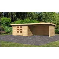 KARIBU Gartenhaus »Bastrup«, Holz, BxHxT: 739 x 222 x 297 cm (Außenmaße inkl. Dachüberstand) – beige KARIBU Gartenhaus »Bastrup«, Holz, BxHxT: 739 x 222 x 297 cm (Außenmaße inkl. Dachüberstand) – beige