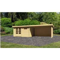 KARIBU Gartenhaus »Bastrup«, Holz, BxHxT: 769 x 220 x 297 cm (Außenmaße inkl. Dachüberstand) – beige KARIBU Gartenhaus »Bastrup«, Holz, BxHxT: 769 x 220 x 297 cm (Außenmaße inkl. Dachüberstand) – beige