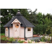 Gartenhaus »Grillkota de luxe«, Holz, BxHxT: 438 x 318 x 326 cm (Außenmaße inkl. Dachüberstand) – beige Gartenhaus »Grillkota de luxe«, Holz, BxHxT: 438 x 318 x 326 cm (Außenmaße inkl. Dachüberstand) – beige