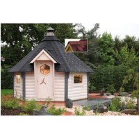Gartenhaus »Grillkota de luxe«, Holz, BxHxT: 438 x 318 x 326 cm (Außenmaße inkl. Dachüberstand) - beige | Fichte | 9,18 m² Gartenhaus »Grillkota de luxe«, Holz, BxHxT: 438 x 318 x 326 cm (Außenmaße inkl. Dachüberstand) - beige | Fichte | 9,18 m²