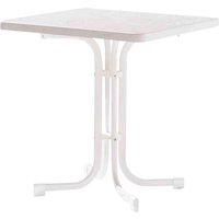 SIEGER Gartentisch, mit Mecalit-pro-Tischplatte, BxTxH: 70 x 70 x 72 cm – weiss SIEGER Gartentisch, mit Mecalit-pro-Tischplatte, BxTxH: 70 x 70 x 72 cm – weiss