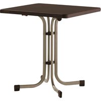 SIEGER Gartentisch, BxHxL: 70 x 72 x 70 cm, Tischplatte: Mecalit-pro – braun SIEGER Gartentisch, BxHxL: 70 x 72 x 70 cm, Tischplatte: Mecalit-pro – braun