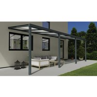 GARDENDREAMS Terrassenüberdachung »Easy Edition«, Breite: 700 cm, Dach: Polycarbonat (PC), anthrazit – grau GARDENDREAMS Terrassenüberdachung »Easy Edition«, Breite: 700 cm, Dach: Polycarbonat (PC), anthrazit – grau