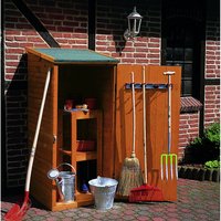 PROMADINO Geräteschrank, BxHxT: 78 x 164 x 78 cm, braun, Kiefernholz PROMADINO Geräteschrank, BxHxT: 78 x 164 x 78 cm, braun, Kiefernholz