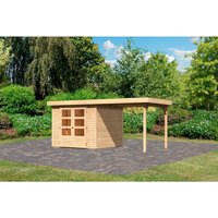 KARIBU Gartenhaus »ASKOLA 3,5«, Holz, BxHxT: 462 x 211 x 246 cm (Außenmaße inkl. Dachüberstand) – beige KARIBU Gartenhaus »ASKOLA 3,5«, Holz, BxHxT: 462 x 211 x 246 cm (Außenmaße inkl. Dachüberstand) – beige