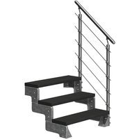 DOLLE Außentreppe »Gardentop«, 3 Vollstufen, anthrazit, 54 cm Geschosshöhe – grau DOLLE Außentreppe »Gardentop«, 3 Vollstufen, anthrazit, 54 cm Geschosshöhe – grau