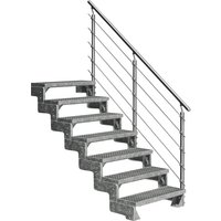 DOLLE Außentreppe »Gardentop«, 7 Gitterroststufen, silber, 126 cm Geschosshöhe – silberfarben DOLLE Außentreppe »Gardentop«, 7 Gitterroststufen, silber, 126 cm Geschosshöhe – silberfarben