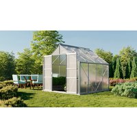 Mr. GARDENER Gewächshaus » 6700/6 DT«, 6,7 m², Polycarbonat (PC), winterfest – silberfarben Mr. GARDENER Gewächshaus » 6700/6 DT«, 6,7 m², Polycarbonat (PC), winterfest – silberfarben
