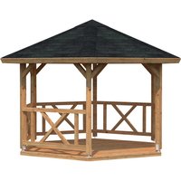 PALMAKO AS Pavillon »Betty 1«, Spitzdach, sechseckig, BxHxT: 423 x 313 x 423 cm – braun PALMAKO AS Pavillon »Betty 1«, Spitzdach, sechseckig, BxHxT: 423 x 313 x 423 cm – braun