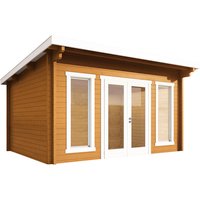 WOLFF FINNHAUS Gartenhaus »Trondheim 44-B XL «, BxT: 400 x 450 cm, Blockbohlensystem, Fichte Rabatt: 8 % – 18 qm WOLFF FINNHAUS Gartenhaus »Trondheim 44-B XL «, BxT: 400 x 450 cm, Blockbohlensystem, Fichte Rabatt: 8 % – 18 qm
