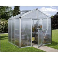 VITAVIA Gewächshaus »Zeus«, 6,2533 m², Aluminium, winterfest – silberfarben VITAVIA Gewächshaus »Zeus«, 6,2533 m², Aluminium, winterfest – silberfarben