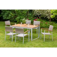 MERXX Gartenmöbelset »Silano«, 4 Sitzplätze, Aluminium/Kunststoff/Akazienholz – beige Rabatt: 13 % MERXX Gartenmöbelset »Silano«, 4 Sitzplätze, Aluminium/Kunststoff/Akazienholz – beige Rabatt: 13 %