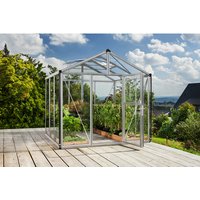 VITAVIA Gewächshaus »Zeus«, 6,2533 m², Aluminium, winterfest – silberfarben VITAVIA Gewächshaus »Zeus«, 6,2533 m², Aluminium, winterfest – silberfarben